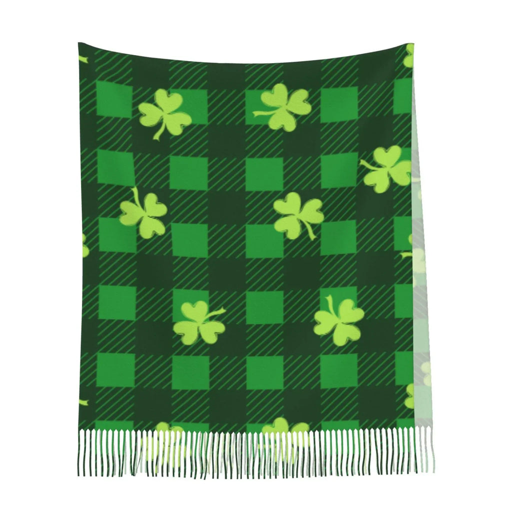 Patrick's Day5. Bingfone Soft Cashmere Feel Scarf For Women Elegant Art Print Winter Warm Scarves Large Shawl Wrap Gifts- Happy St