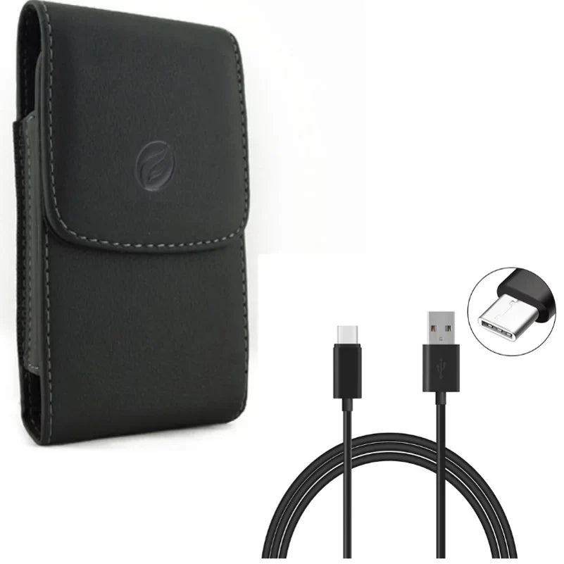 Bel Clip Holster Case w 10ft USB-C Cable Fast Charger Cord TYPE-C Wire P9K for OnePlus 7T Pro 5G McLaren, 8T Plus -  Galaxy XCover Pro,S8 Plus,S21 Ultra,S20 Ultra,Plus,Fan Edition