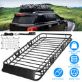Capacity Roof Rack Basket with Elastic Net and 10 Hooks, 63x39x6.3in, Black. Universal Roof Rack Cargo Carrier, iMounTEK Extension Car Top Luggage Basket, 220 lb