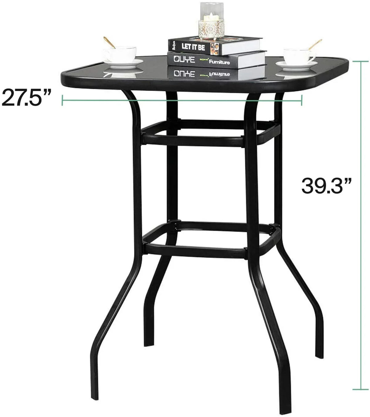 Madison Modern & aqua Resistance Glass Bar Table For Poolside Use