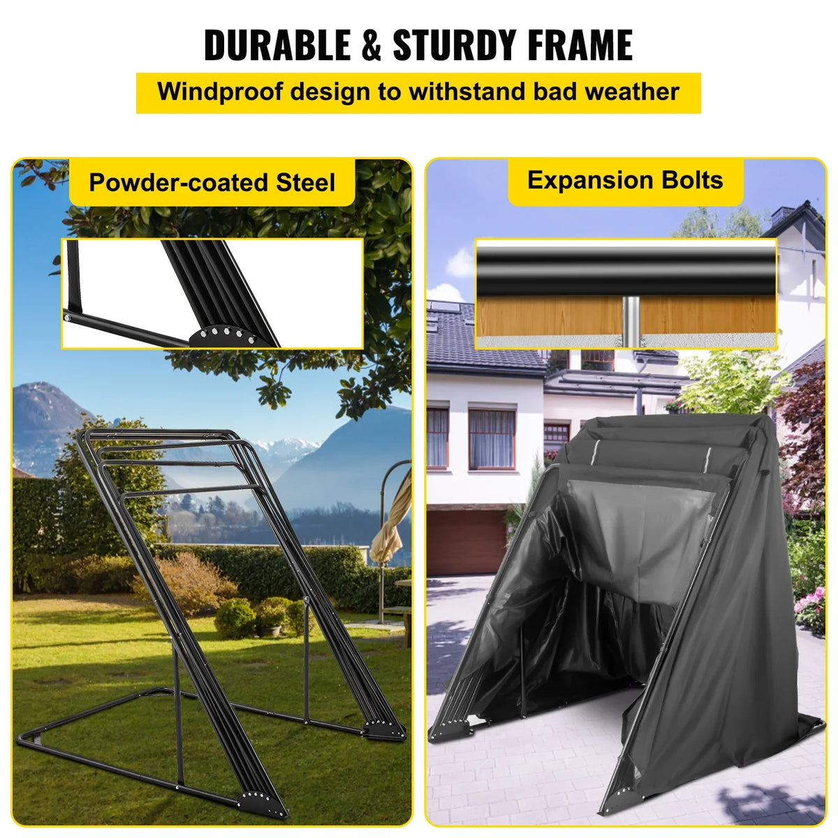 BENTISM Heavy Duty Motorcycle wrap Storage Sheds Garage All Season Outdoor Protection,600D Oxford Durable and Tear Proof Waterproof with Lock-Holes & Storage Bag,Fits up to 106"