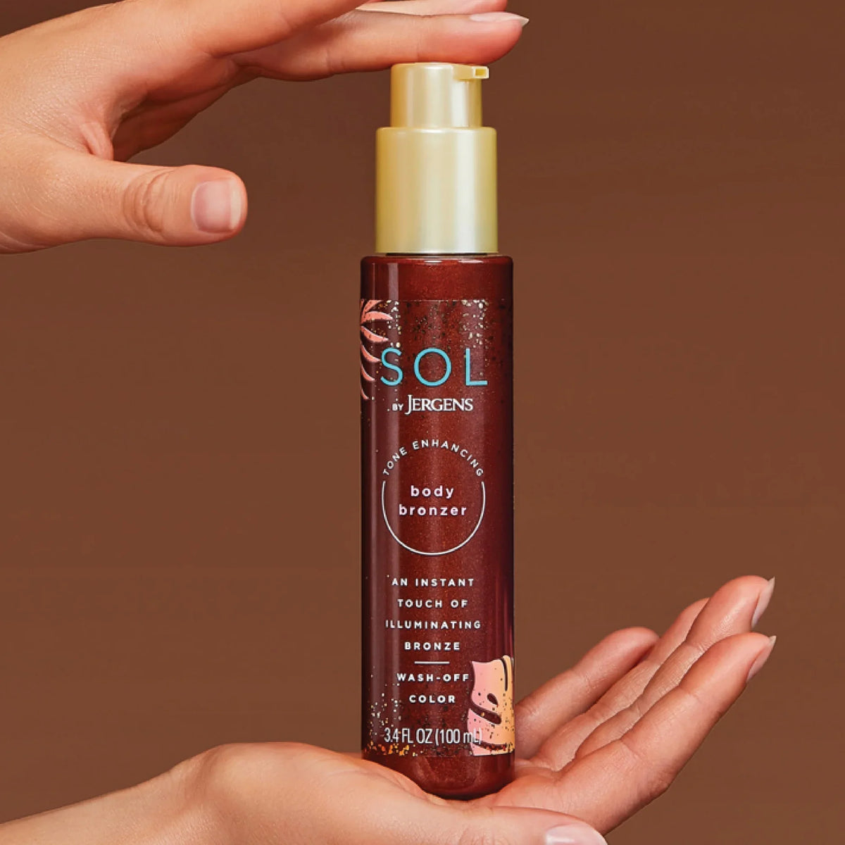 SOL by Jergens Self Tanner Body Bronzer,  Sunless Tanner For All Unique Skin Tones, 3.4 fl oz