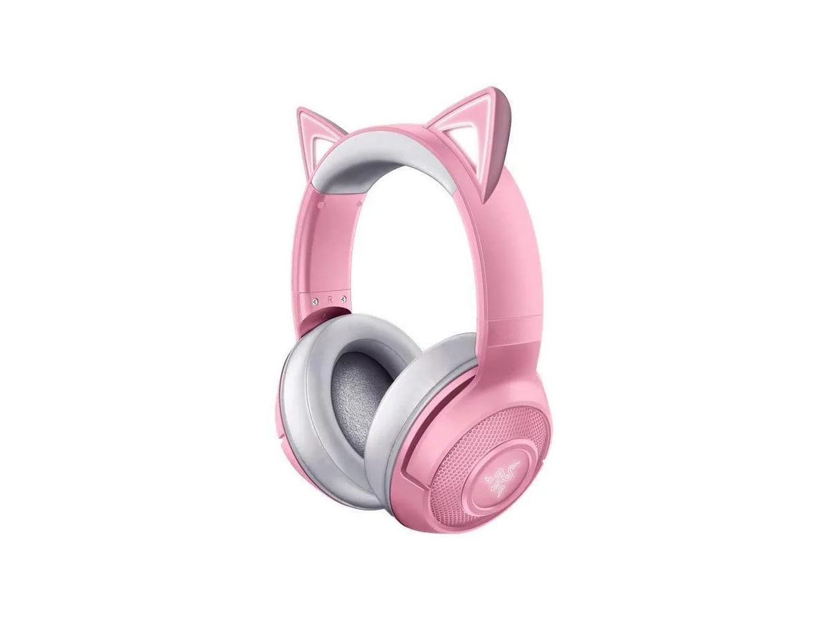 Kraken BT Kitty Edition: Bluetooth 5.0-40ms Low Latency Connection - Custom-Tuned 40mm Drivers - Beamforming Microphone - Powered by  Chroma - Quartz Pink