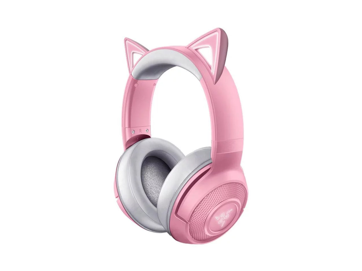 Kraken BT Kitty Edition: Bluetooth 5.0-40ms Low Latency Connection - Custom-Tuned 40mm Drivers - Beamforming Microphone - Powered by  Chroma - Quartz Pink