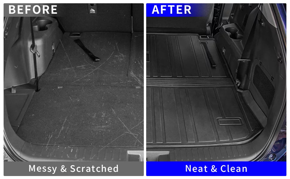 Cargo Mat appropriate with 2020-2024  Highlander Trunk Mat Cargo Liner TPE Back Seat wrap Protector 2022 7 Seats Highlander Accessories (2020-2023, Trunk Mat with Backrest Mat)