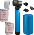 AFWFilters 2 cubic Foot 64k Whole Home Iron Pro moisture Softener with Fine Mesh Resin, 1" Plastic MNPT Connection, and Blue Tanks