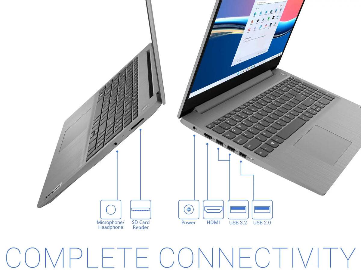 IdeaPad 3 Laptop, 15.6" HD Touch Display,  Core i3-1115G4 Upto 4.1GHz, 8GB RAM, 256GB NVMe SSD, HDMI, Card Reader, Wi-Fi, Bluetooth, Windows 11 Pro S