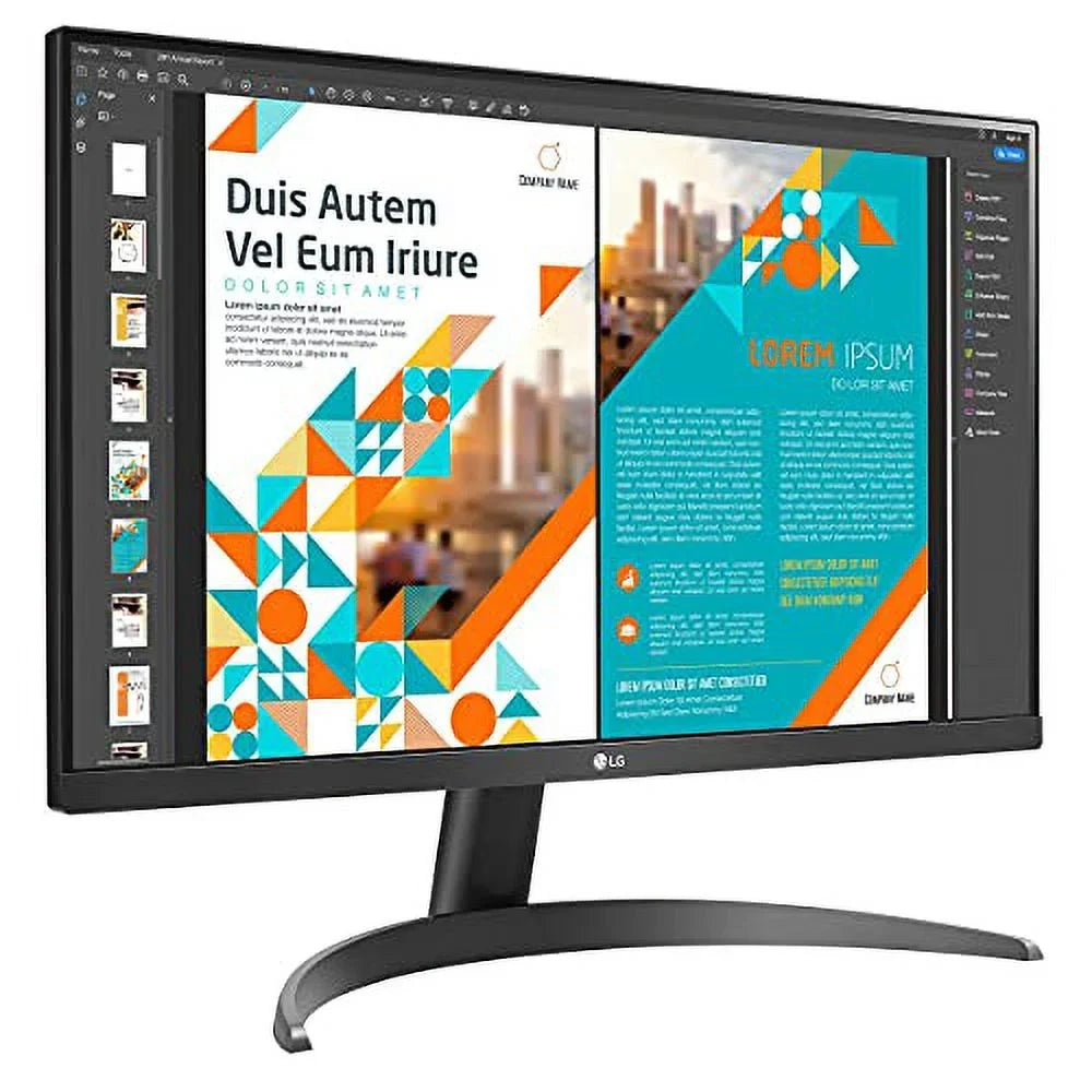 24QP500-B 24” QHD (2560 x 1440) IPS Display, HDR 10, sRGB 99% Color Gamut, AMD FreeSync, Refresh Rate 75Hz, 3-Side Virtually Borderless Design - Black
