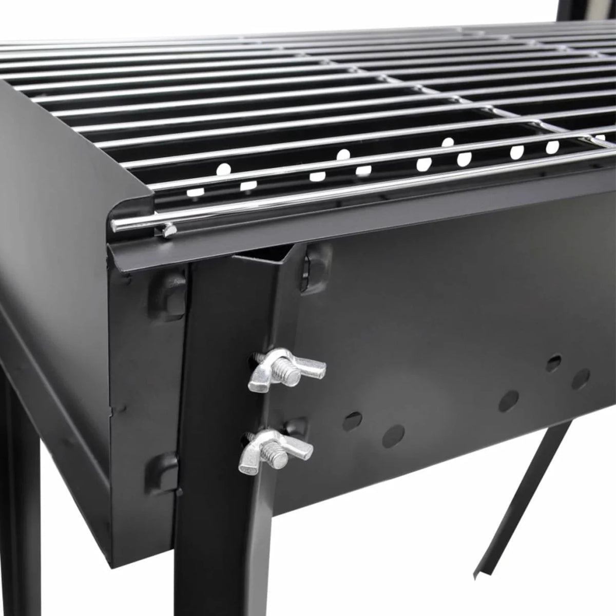 Anself Charcoal BBQ Stand Steel Barbecue Grill Black for Camping Cooking, Grilling, Smoking, Picnic, Hiking, Party, Garden, Patio 29.5 x 18.5 x 30 Inches (L x W x H)