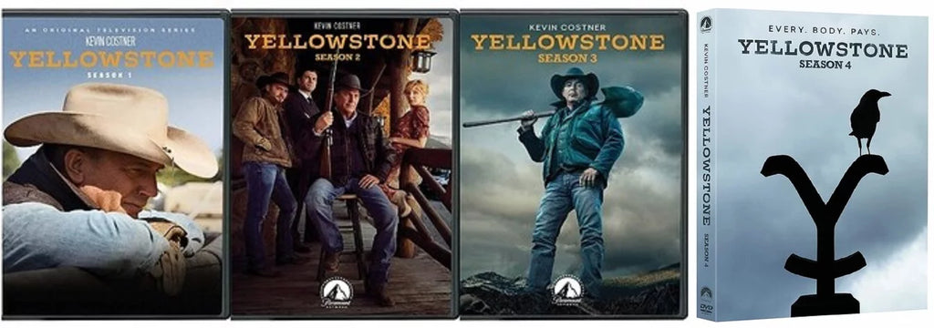 Yellowstone Complete Seasons 1 2 3 4 Kevin Costner 17 DVD Set 39 Episodes Includes Glossy Print Yellowstone Art Card