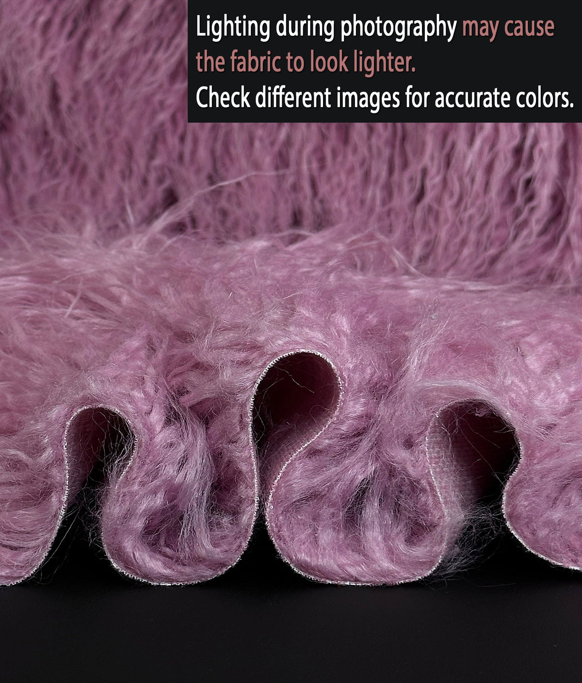 Faux Fake CURLY Yak FUR 3.5" LONG Pile Japanese Fire Retardant Yarn 2.3oz Per Yard / Craft, Sewing Cosplay 58" Wide Sold by Continuous Yard (Dusty Rose)