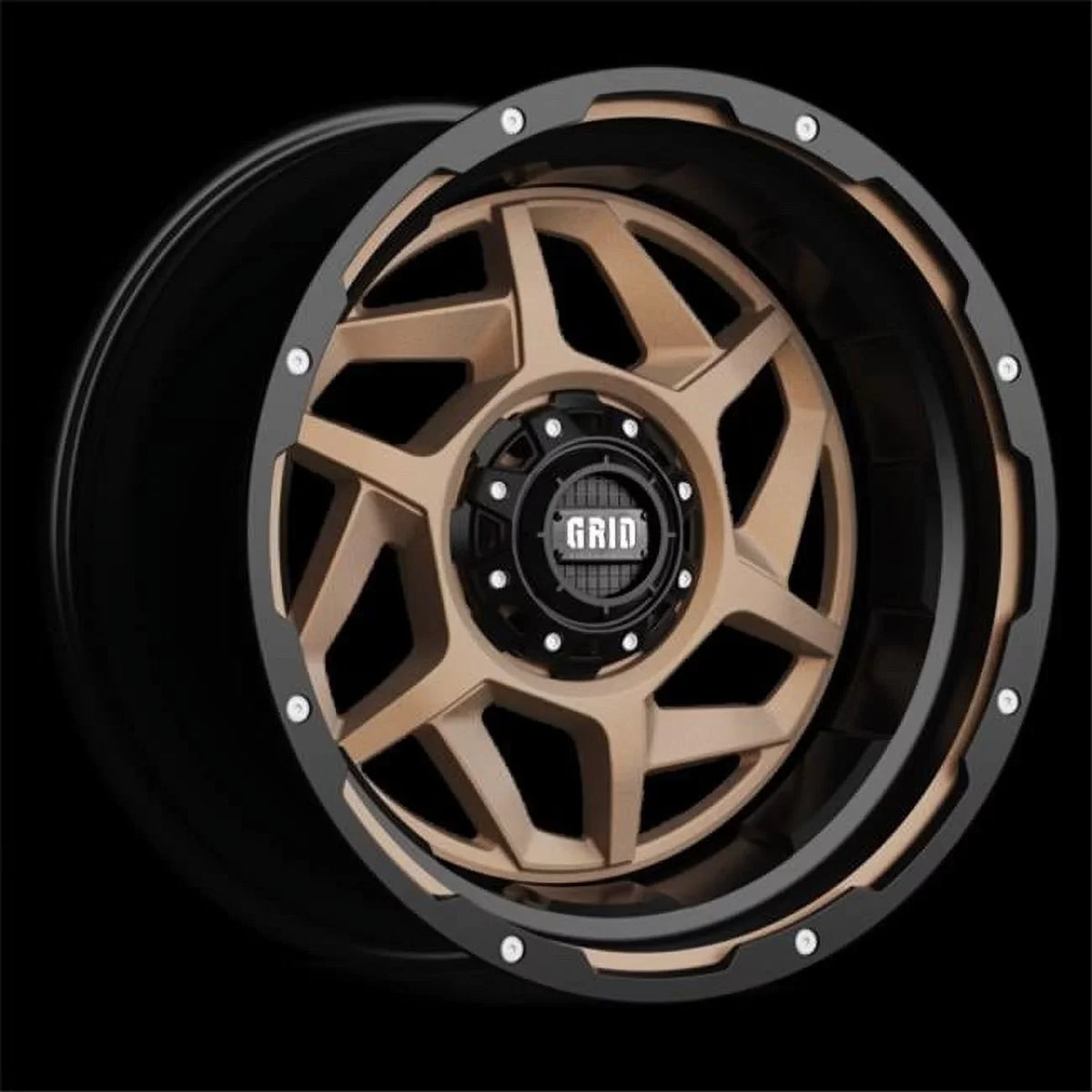 17 x 9 GD14 Gloss Bronze & Black Lip Wheels - 125.5 CB - 8 x 170R. D17987R25 14 in