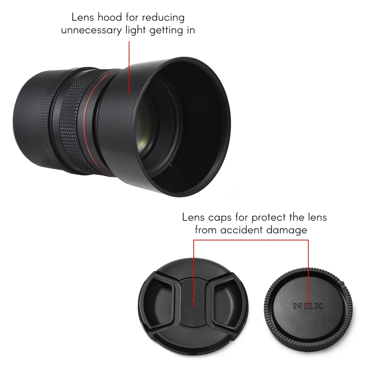 Andoer 85mm F1.8 Medium Telephoto Manual Focus Lens with Large Aperture, Suitable for  A7 Series, A9, A6400, A6500, A6300, A6000, A5100 Cameras