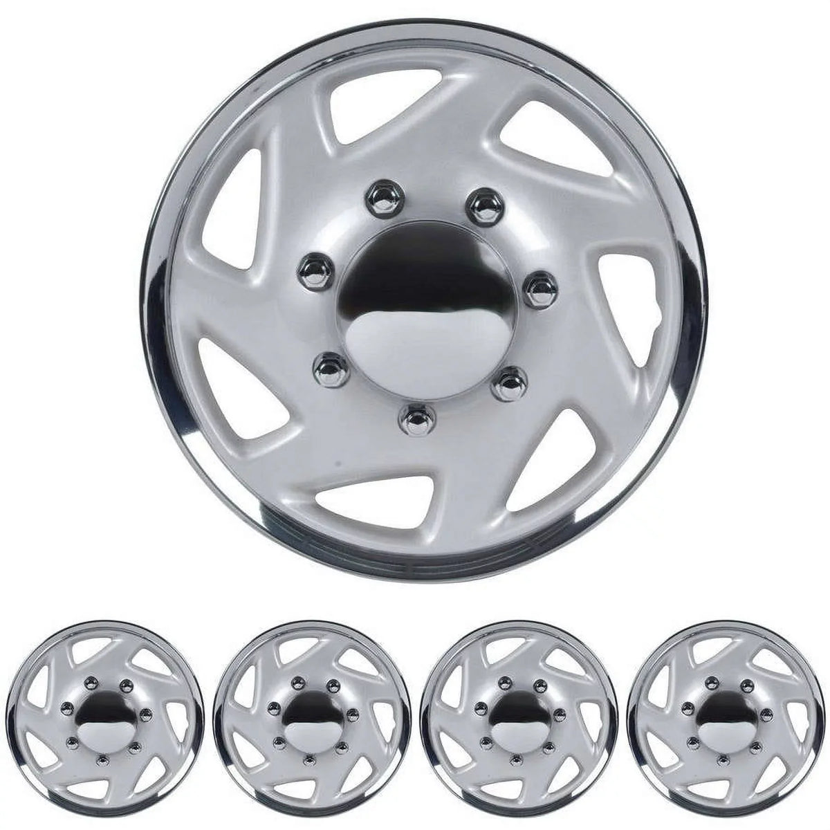 BDK  E-Series Style Hubcaps Wheel shield, 16" Chrome Replica protector, 4 Pieces