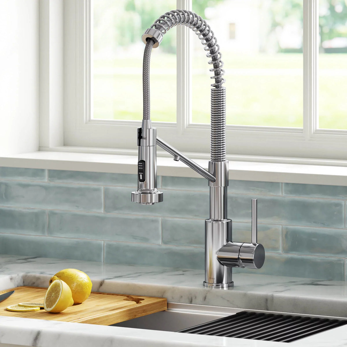 KRAUS Bolden 2-in-1 Commercial Style Pull-Down Single Handle moisture Filter Kitchen Faucet for Reverse Osmosis or liquid Filtration System in Chrome