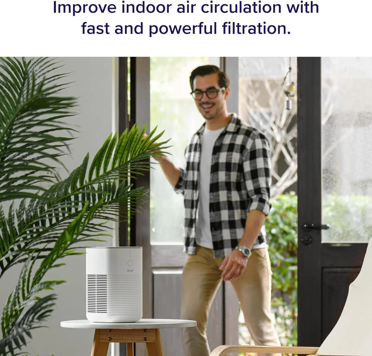 LEVOIT Air Purifier for Home Bedroom, HEPA Fresheners Filter Small Room Cleaner with Fragrance Sponge for Smoke, Allergies, Pet Dander, Odor, Dust Remover, Office, Desktop, Table Top, 2 Pack, White White Button Purifier 2pack