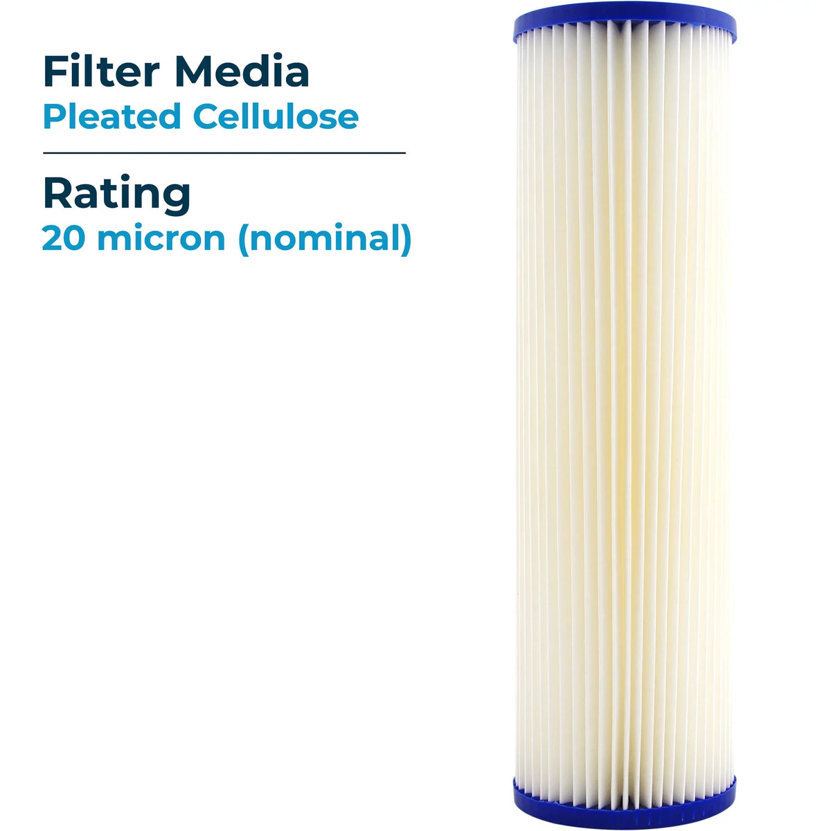 SpiroPure 10x2.5in 20 Micron Pleated Cellulose Polyester Filter (24 Pack)