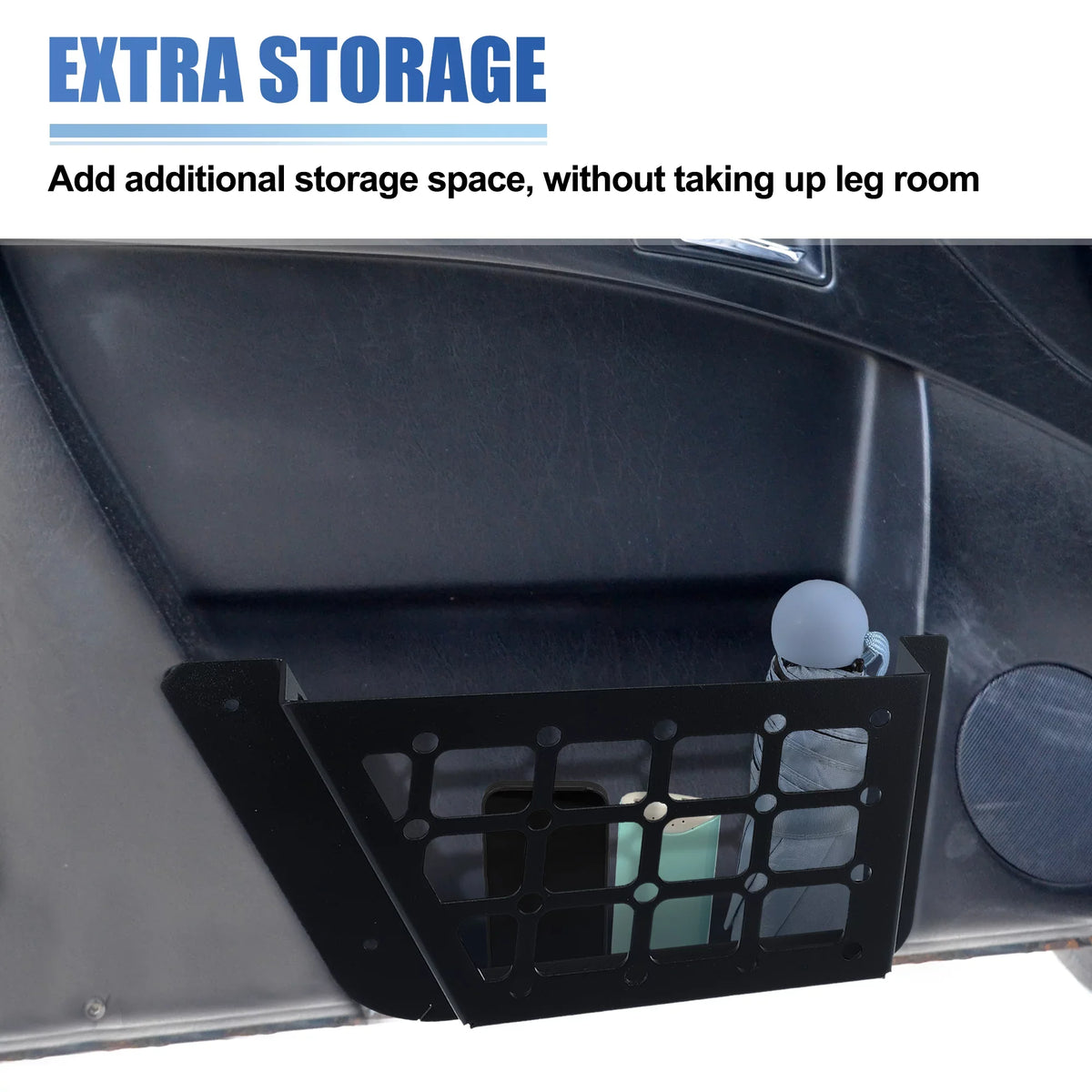 Unique Bargains 1Set Rear Door Net Pocket Storage Box Organizer Tray for  Bronco 2021 Metal Black