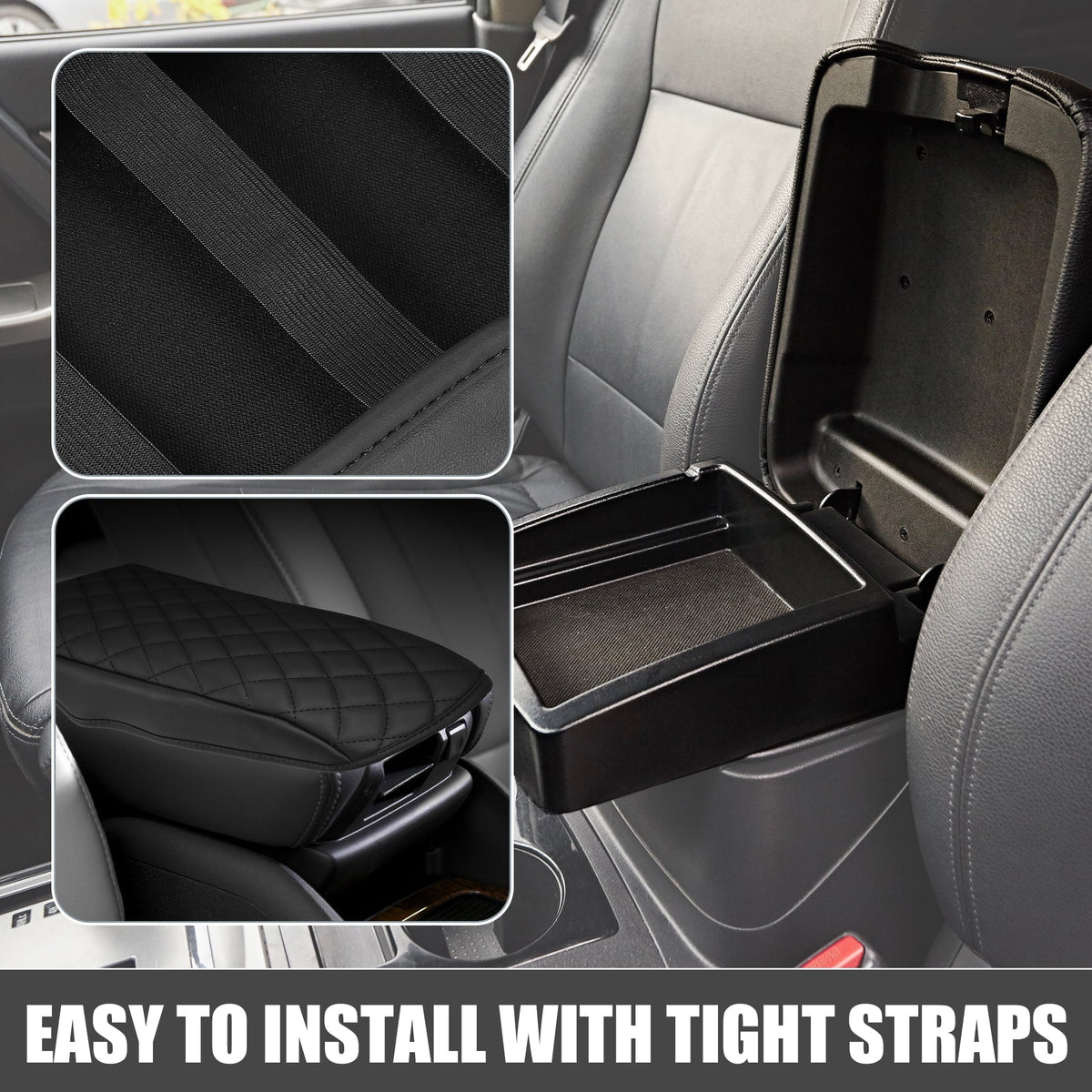 Unique Bargains Car Center Console Pad Waterproof Armrest Seat Box shield Protector for  Bronco Sport 2020-2023 Black