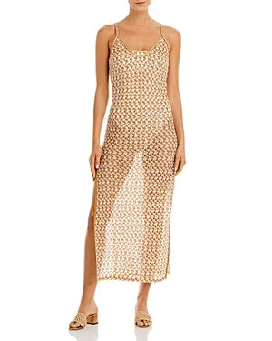 Missoni Mare Women's Crochet Maxi Dress Swim wrap-up (48, White/Gold)