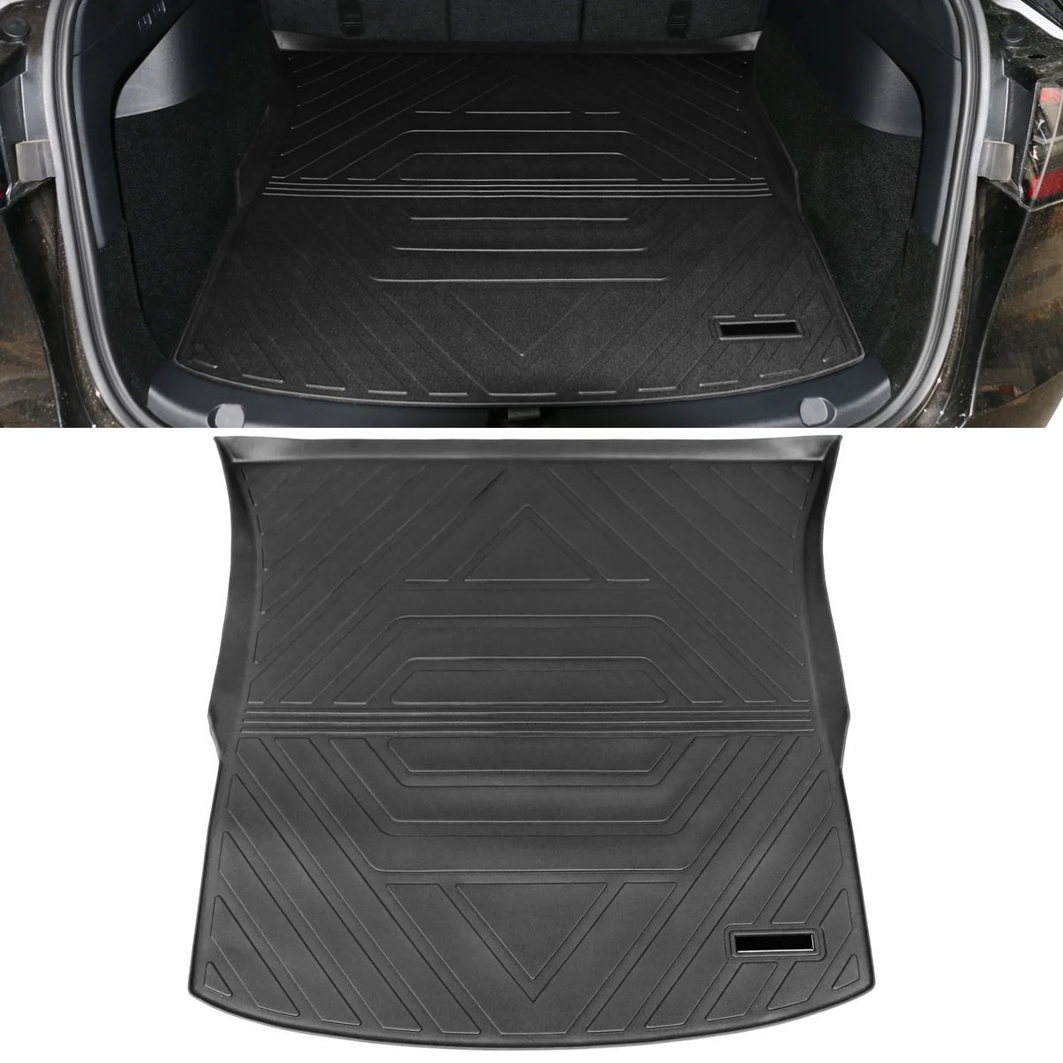 Ikon Motorsports Trunk Mats Cargo Liner appropriate with 2020-2023 Tesla Model Y Black TPE All elements Waterproof Anti-Slip Frunk Trunk Under Cargo Storage Liner Mat Interior Accessories 3PCS