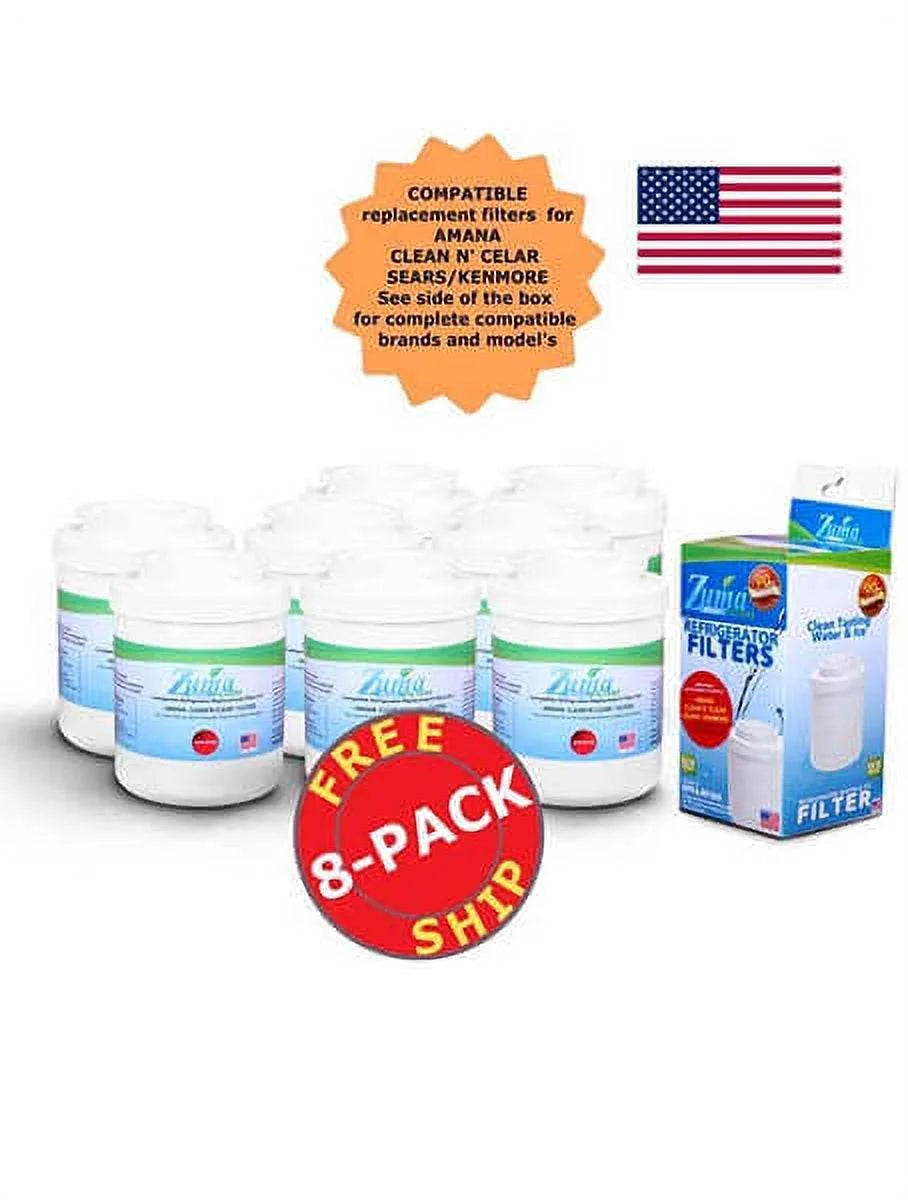 ZUMA Brand , aqua and Ice Filter , Model # OPFA-RF300 , matching with Amana® 12388402 - 8 Pack - Made in U.S.A.