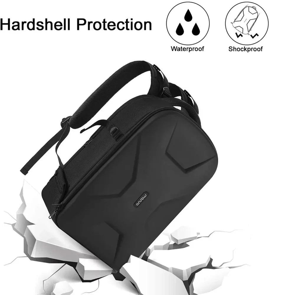 Mosiso Camera Backpack for ///DJI Mavic Drone, DSLR/SLR/Mirrorless Photography Camera Bag Waterproof Hardshell Protective Case with Tripod Holder&Laptop Compartment, Black