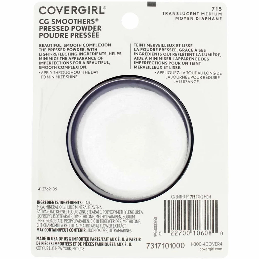 CoverGirl Smoothers Pressed Powder, Translucent Medium [715] 0.32 oz (Pack of 6)