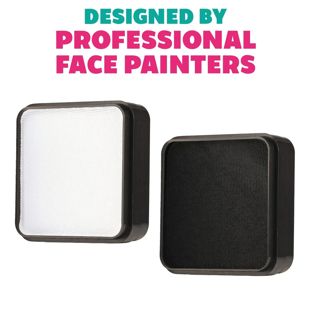 Black And White Face Paint Set, Safe Non Toxic Professional Face & Body Painting Kit For Kids Party, Adults, Cosplay, aqua Activated Paints Special Effects Makeup