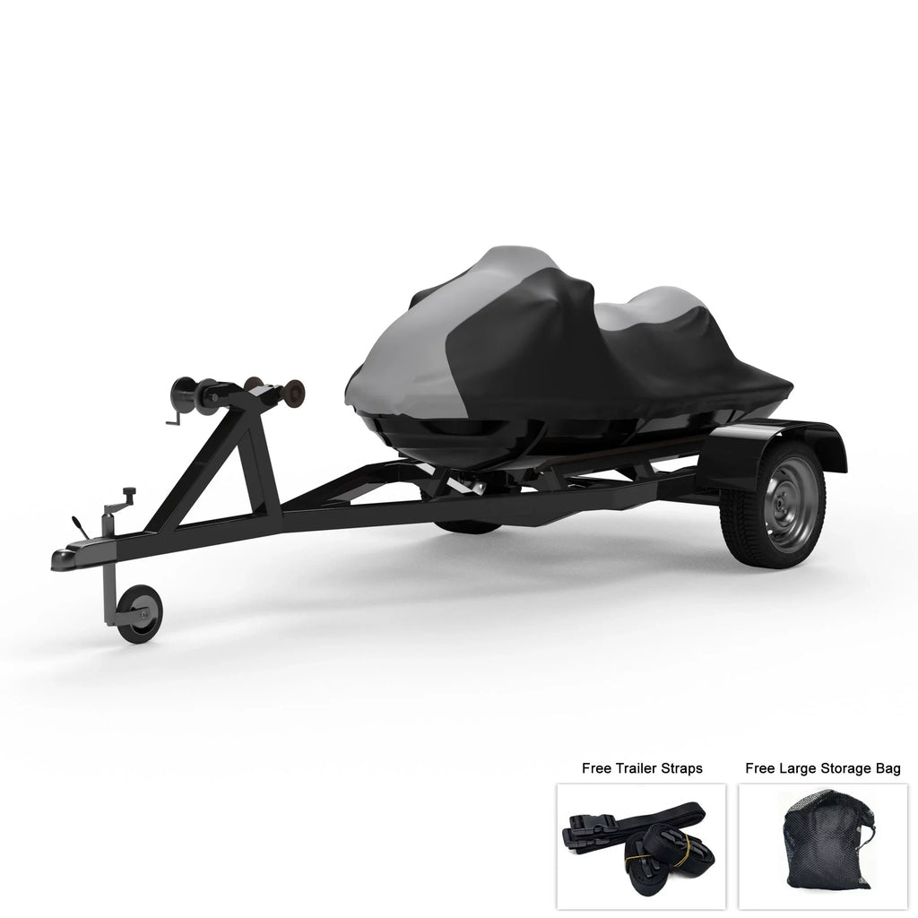 Weatherproof Jet Ski shield For SEA DOO GTi 1997-2000 - GRAY / Black Color - All climate - Trailerable - Protects from Rain, Sun, UV Rays, And More! Includes Trailer Straps And Storage Bag