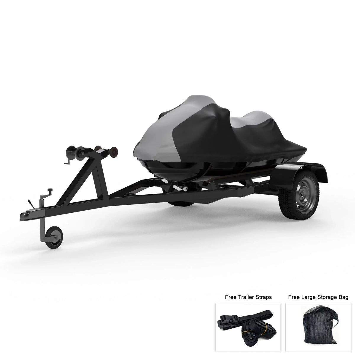 Weatherproof Jet Ski shield For SEA DOO GTi 1997-2000 - GRAY / Black Color - All climate - Trailerable - Protects from Rain, Sun, UV Rays, And More! Includes Trailer Straps And Storage Bag