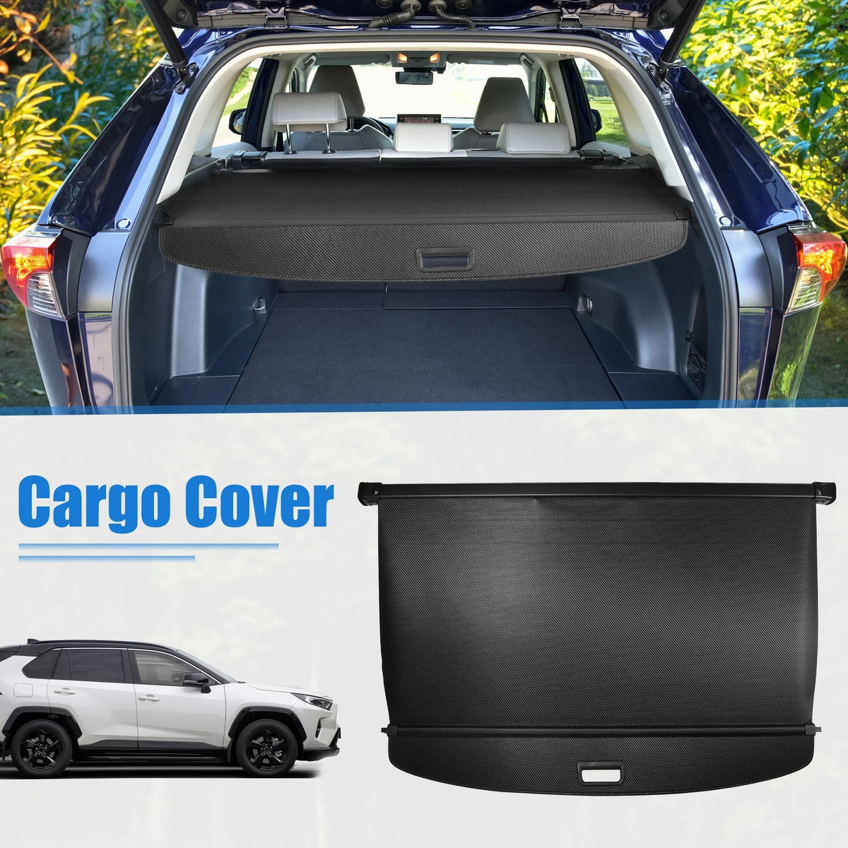 Retractable Cargo protector for  RAV4 2019-2023 Waterproof Non Slip Rear Trunk Shielding Shade Black
