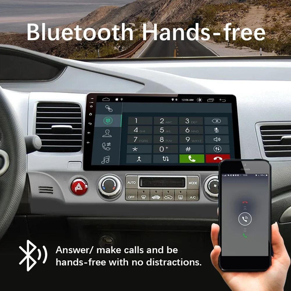 Awesafe 10 Inch Car Stereo Radio for Honda Civic 2006-2011, Android 12 with  Carplay,Android Auto Steering Wheel Control