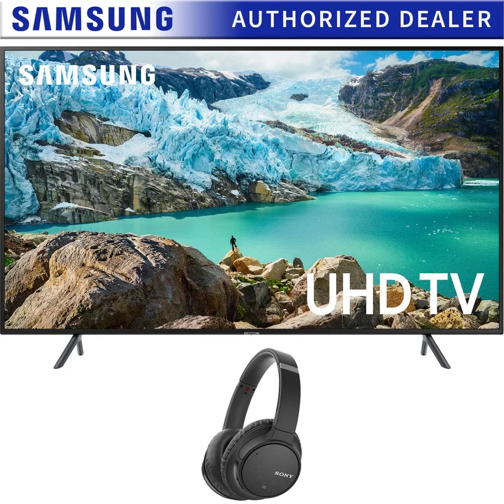 50 inch RU7100 LED Smart 4K UHD TV 2019 Model Bundle with  WH-CH700N Wireless Noise Canceling Bluetooth Headphones Black