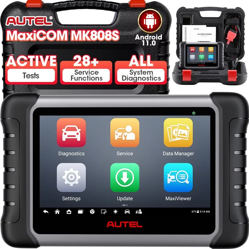 Autel MaxiCOM MK808S OBD2 Scanner Car Diagnostic Code Reader 28+ Service, Active Test, All System Diagnosis, FCA Autoauth Updated of MaxiCheck MX808 MK808