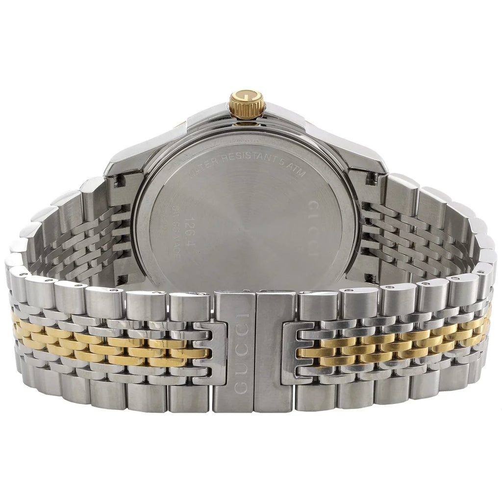 Steel PVD 2 CT.. Gucci Ya126409 Diamond Watch G-Timeless 38mm Two Tone Yellow S