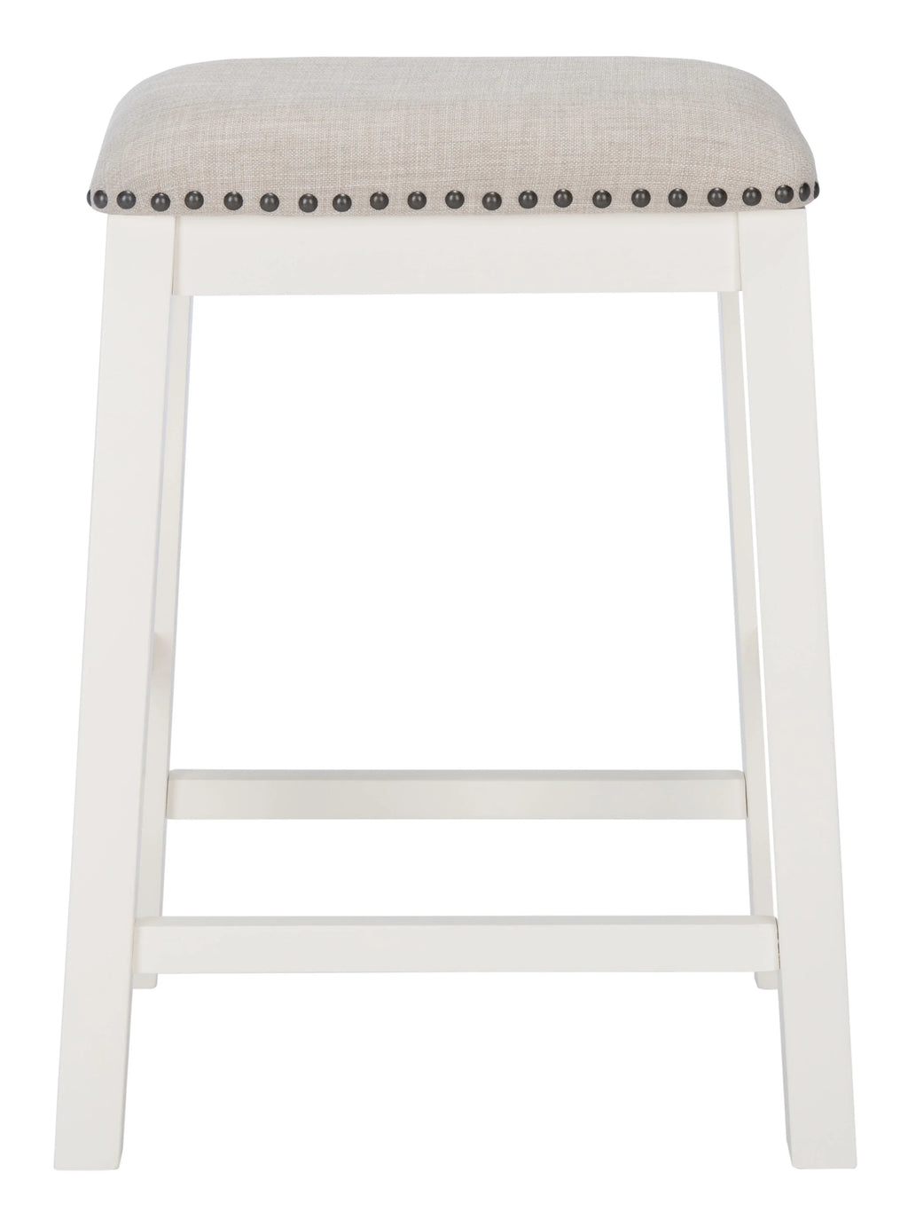 H). D x 25 in. W x 13 in. SAFAVIEH Aero Mid-Century Counter Stool, White, Set of 2 (18.8 in