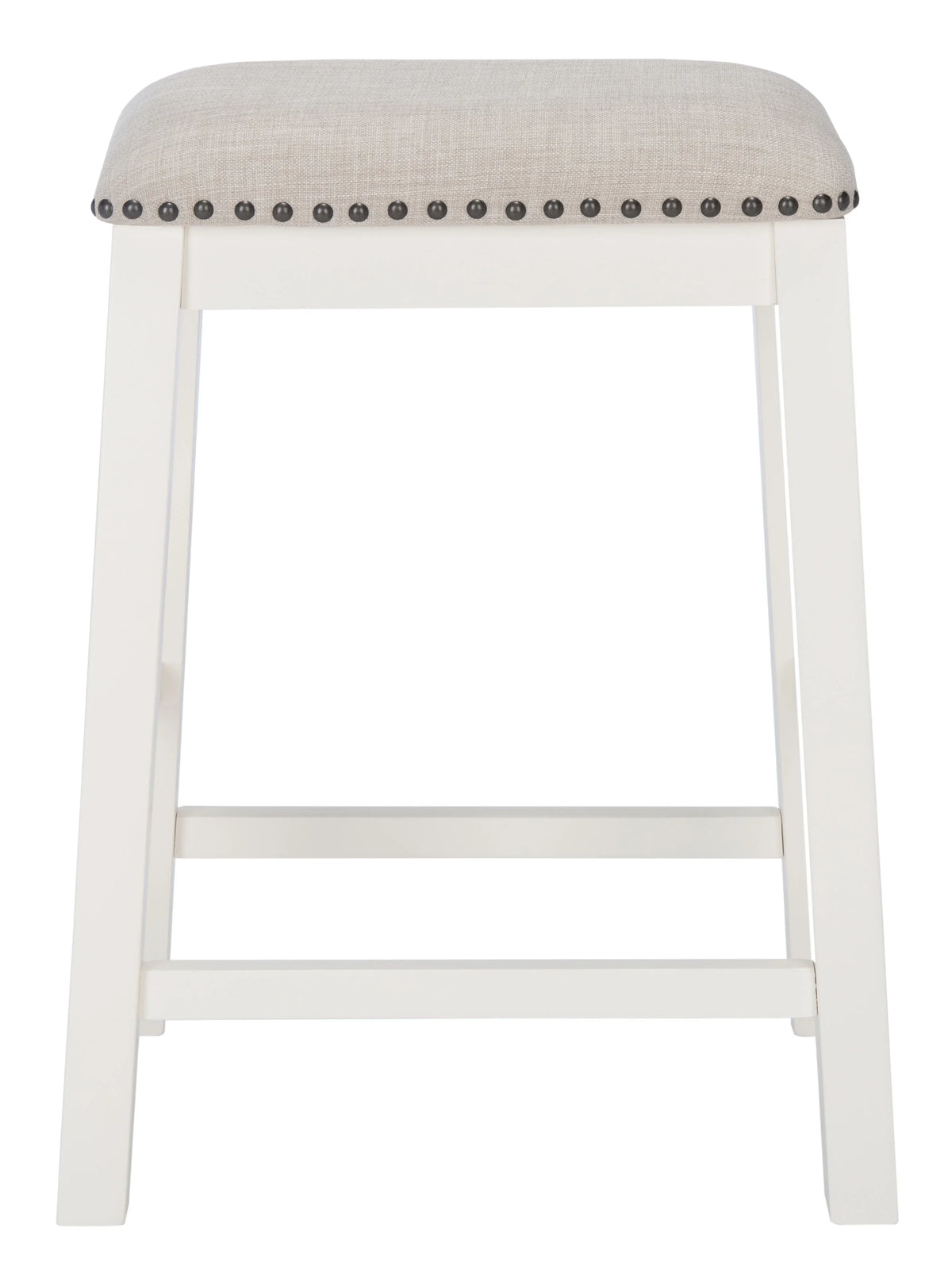 H). D x 25 in. W x 13 in. SAFAVIEH Aero Mid-Century Counter Stool, White, Set of 2 (18.8 in