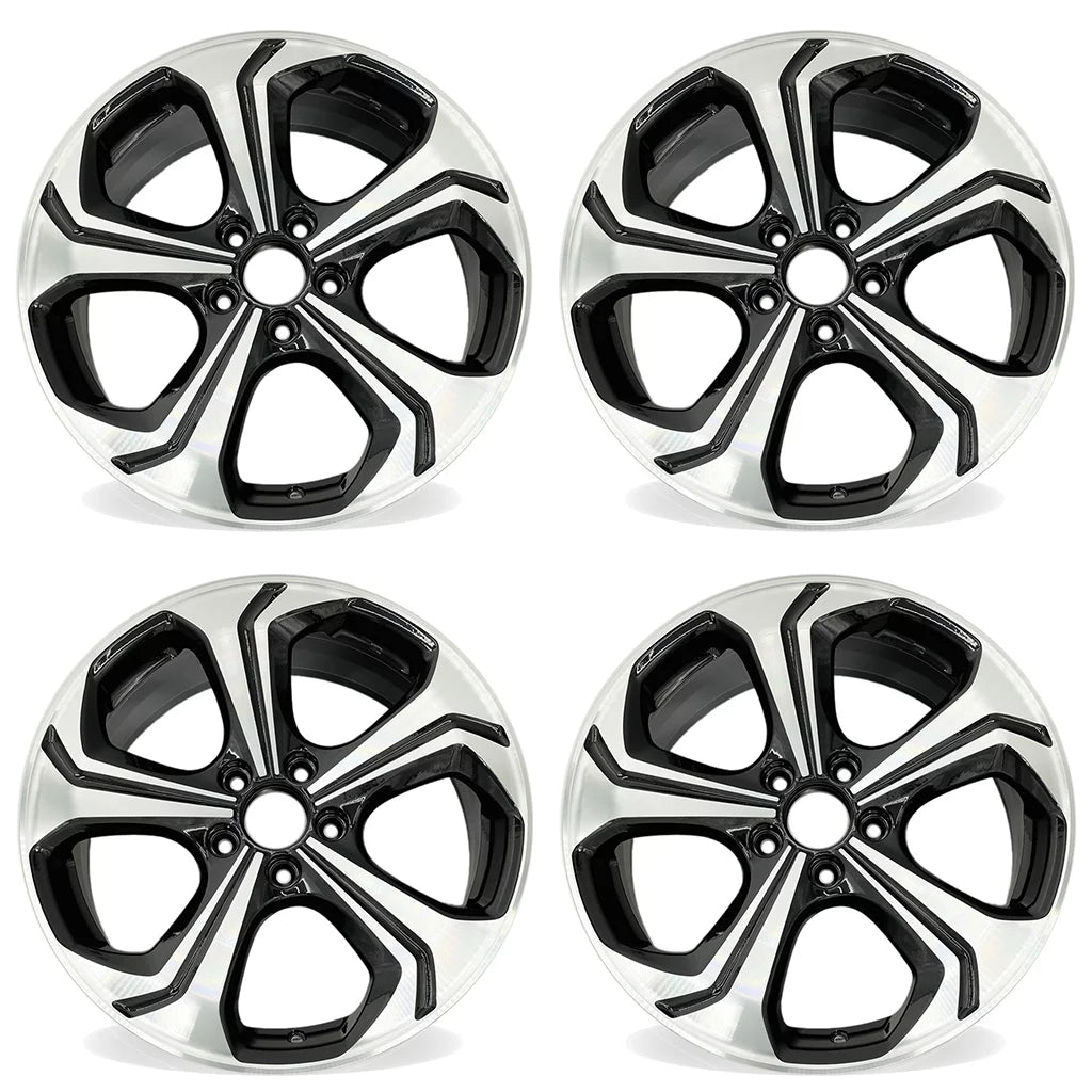 18" SET OF 4 18X7.5  Machined BLACK Wheels For 2014 2015 Honda Civic OEM high-grade Replacement Rim