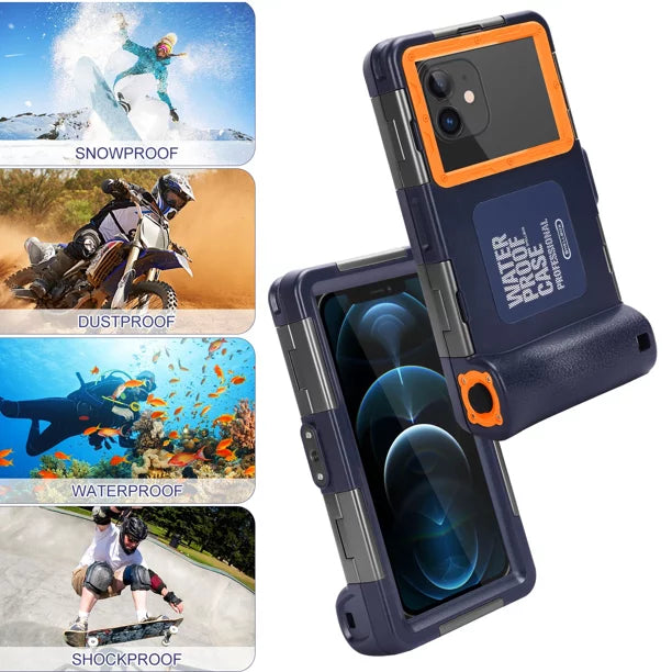 UrbanX Professional [15m/50ft] Swimming Diving Surfing Snorkeling Photo Video Waterproof Protective Case Underwater Housing for Oppo A7 And all Phones Up to 6.9 Inch LCD with Lanyard