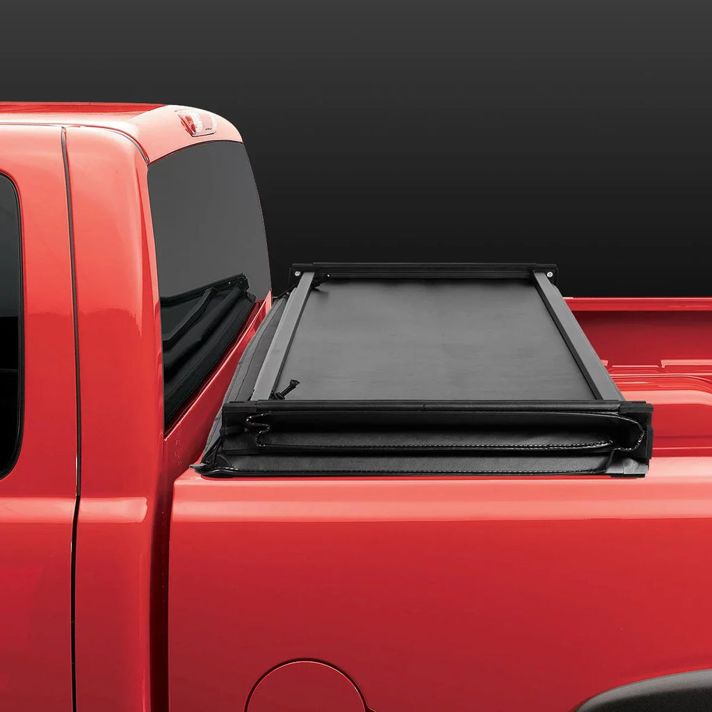 DNA Motoring TTC-TRISOFT-056 For 2007 to 2021  Tundra 5.5' Bed Fleetside Adjustable Tri -Fold Soft Top Trunk Tonneau wrap 20 19 18 17 16 15 14 13 12 11 10 09 08