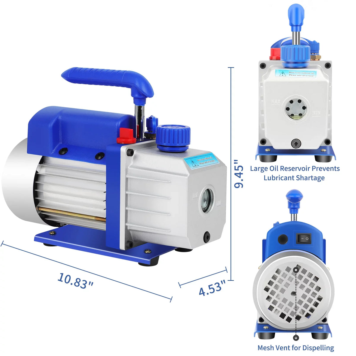 Complete Refrigerant Repair Tool Kit,1/3  4CFM HVAC Vacuum Pump,R134a AC Manifold Gauge Set With Hoses and Quick Couplers,Leak Detector For Air Conditioner