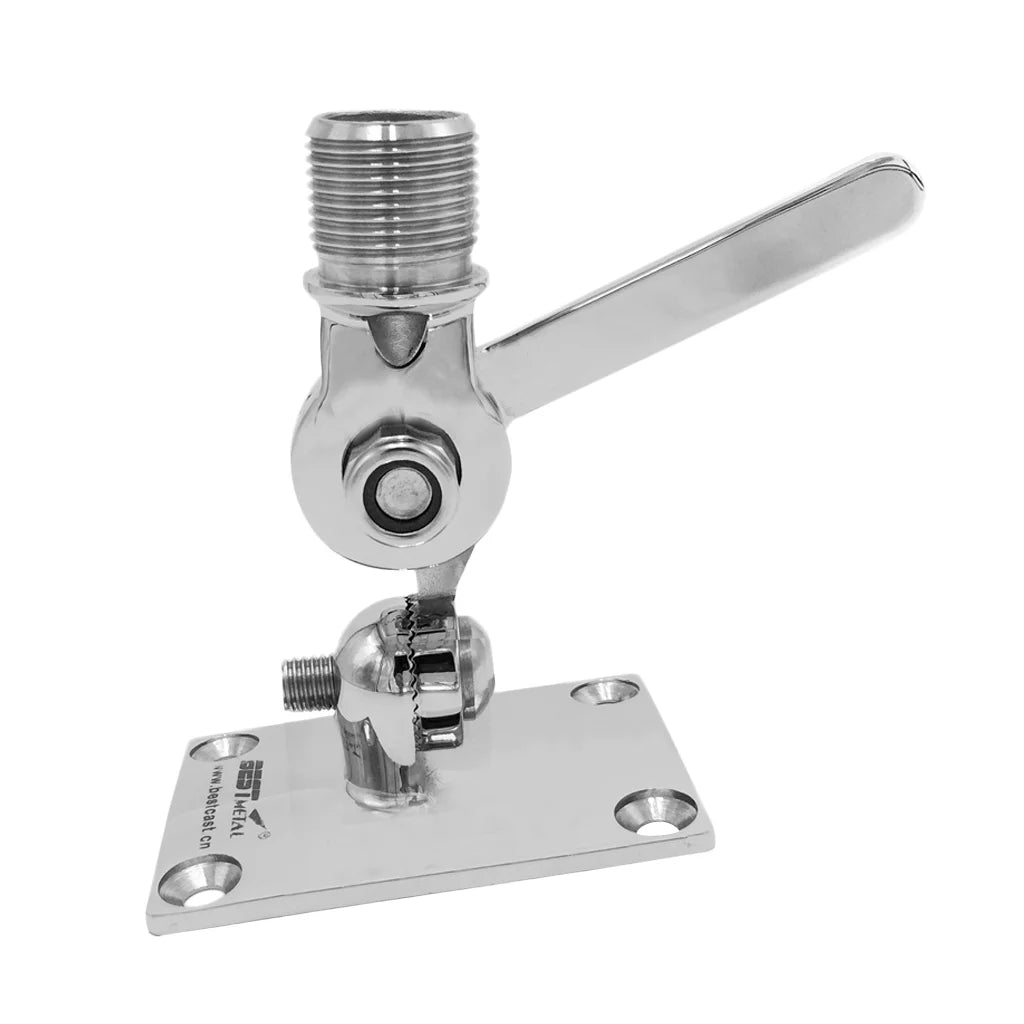 Stainless Steel Marine Radio VHF Adjustable Ratchet Base Mount for Inflatable ship Kayak Dinghy