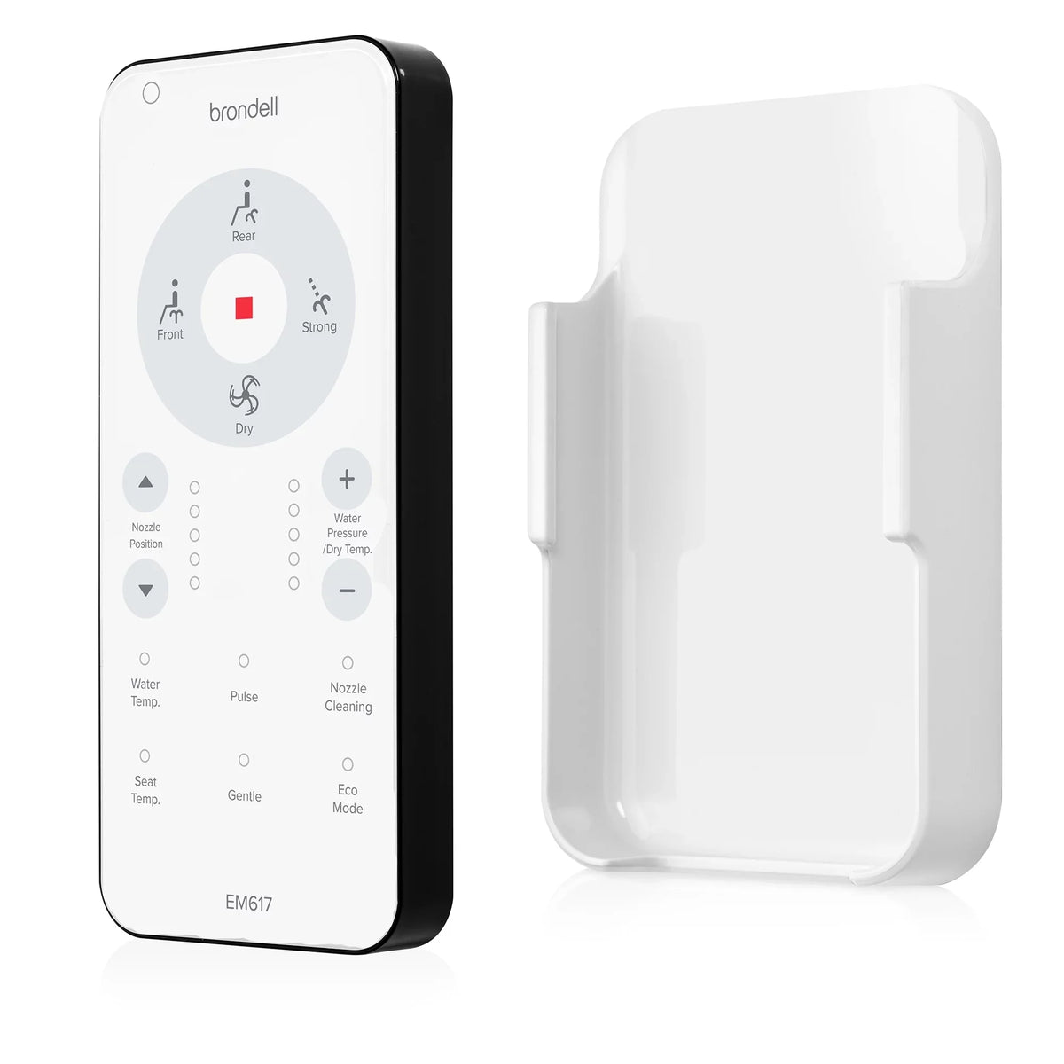 Brondell Swash EM617 Advanced Bidet Toilet Seat with Remote Control, Round White