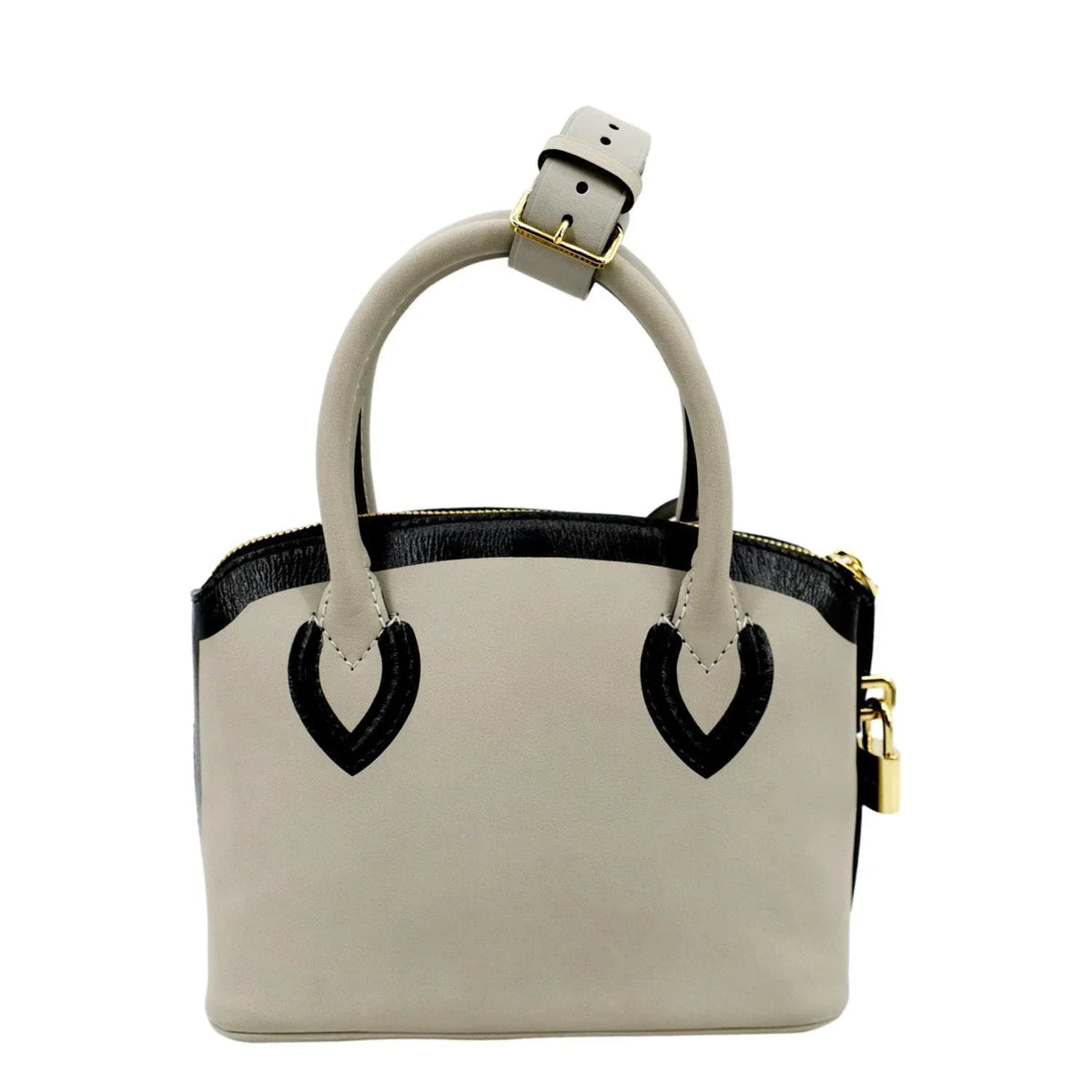 Pre-owned LOUIS VUITTON Lockit Cuir Obsession Leather Satchel Bag Grey