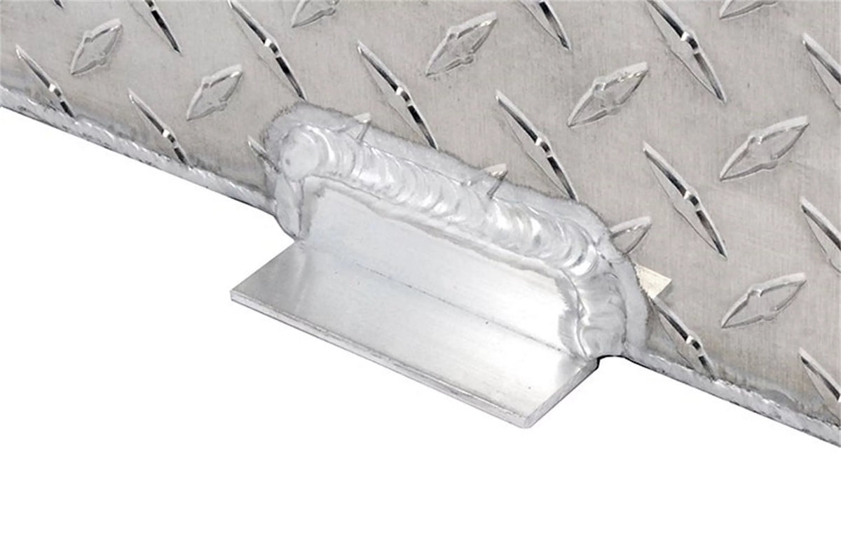 x H 19 in.; Narrow Rectangle Shape; Brite-Tread Aluminum; Fits select: 2015-2016,2018-2022  F150. x W 9.625 in. Dee Zee DZ92556N Liquid Transfer Tank; Volume 40 Gallons; L 56 in