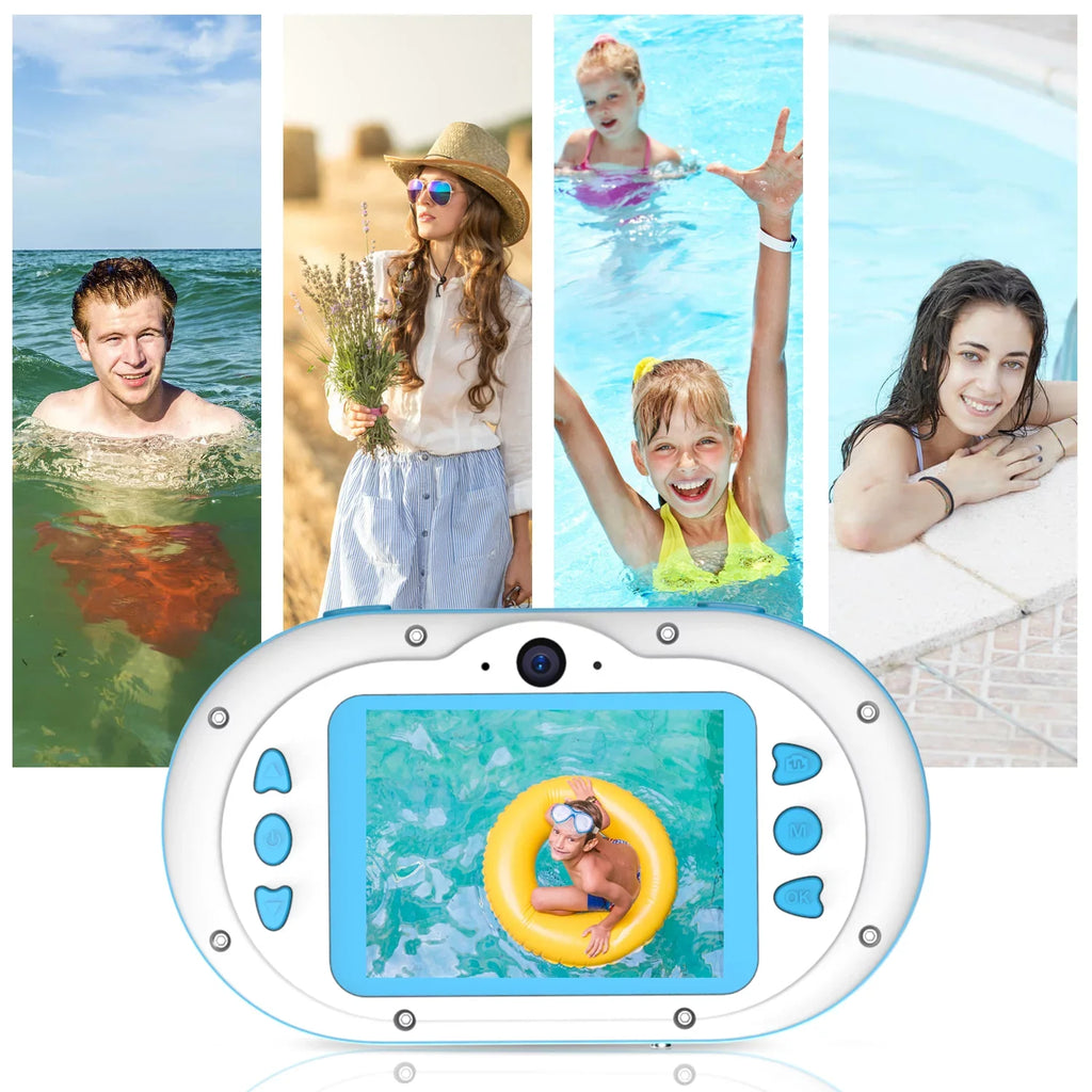 OWSOO 8MP Digital Waterproof with Front and Rear Dual Cameras 2.4 Inch IPS  Screen One-click PhotoVideo Self-timer for 5s