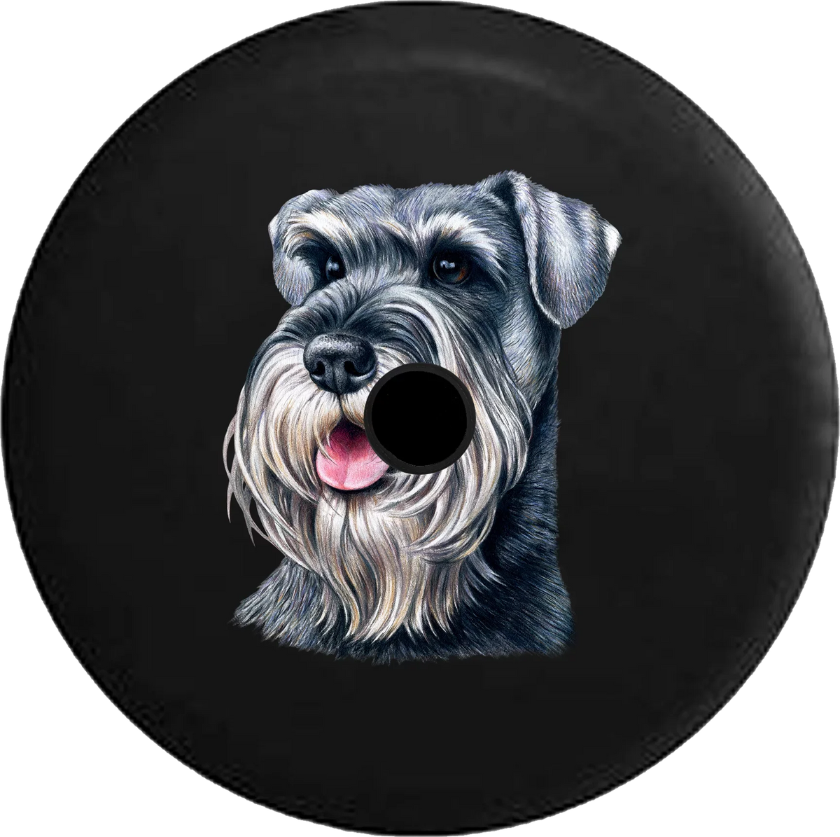 2018 2019 Wrangler JL Backup Camera Schnauzer Dog Lover Adopt Rescue Spare Tire wrap for Jeep RV 33 Inch
