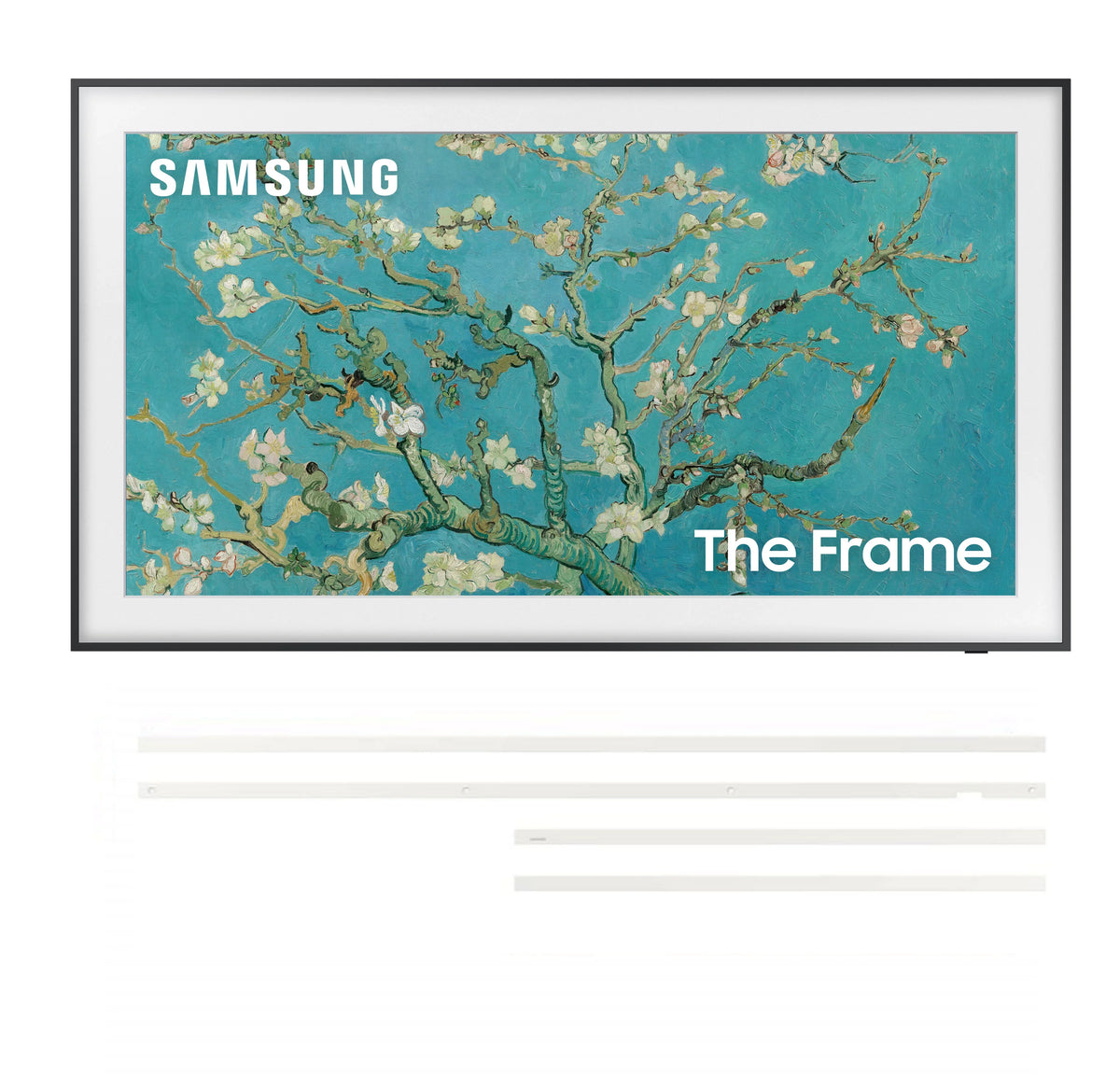 85-Inch Class QLED 4K LS03B Series The Frame Quantum HDR Smart TV with a  85” The Frame Customizable Bezel for TV, Modern White, VG-SCFA85WTBZA (2022)