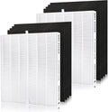 DAJDAH AP-1512HH matching with Coway Airmega 200M and Coway Air Purifier AP-1512HH AP-1519P AP-1518R, Part#3304899, Compare to AP-1512HH-FP | 2 HEPA Filter + 8 Pre-Cut Carbon Filter